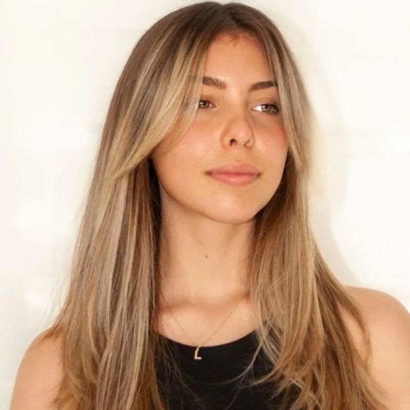 flequillo cortina para pelo liso