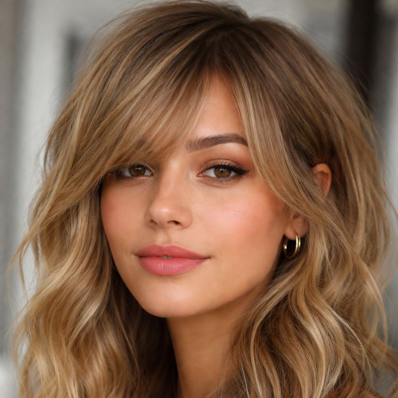 flequillo lateral para pelo ondulado